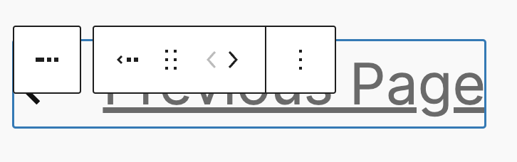 Previous Page in the Pagination Block